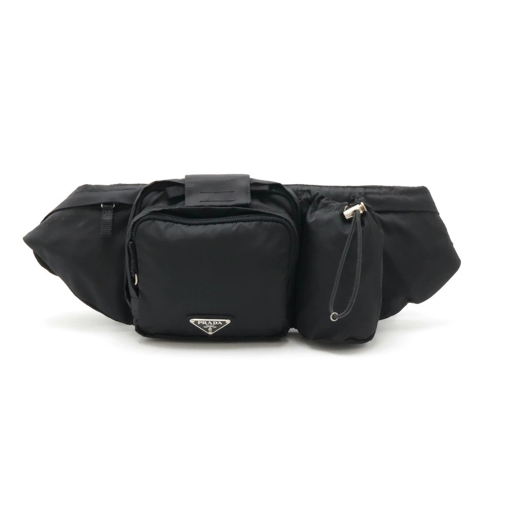 Prada Waist Bag Pouch Clutch Body Hip NERO Black